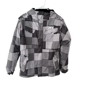 686 Boys Smarty Shadow Snowboarding Ski Jacket Black White Size XL